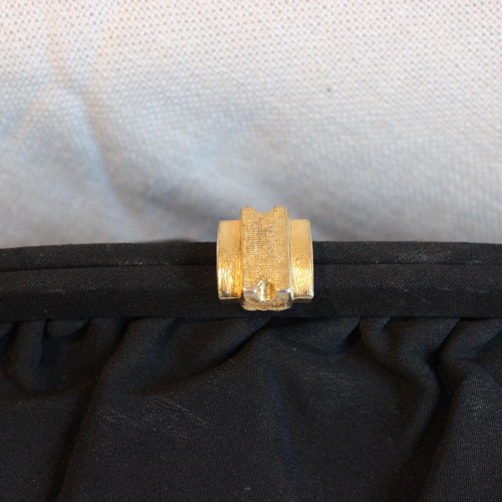 Other Black vintage clutch with gold brass strap Size ONE SIZE - 4 Thumbnail