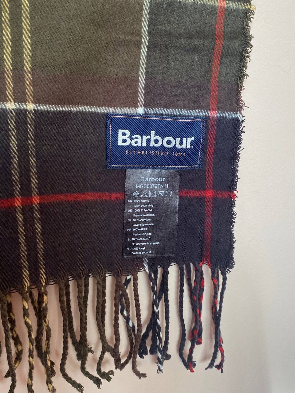Barbour Vintage Barbour Scarf 90s Street Wear Y2K Casual Kanye Style Size ONE SIZE - 2 Thumbnail