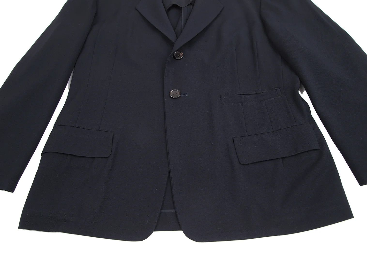 Yohji Yamamoto Yohji Yamamoto Wool Gabardine Jacket Navy S Size US S / EU 44-46 / 1 - 10 Thumbnail