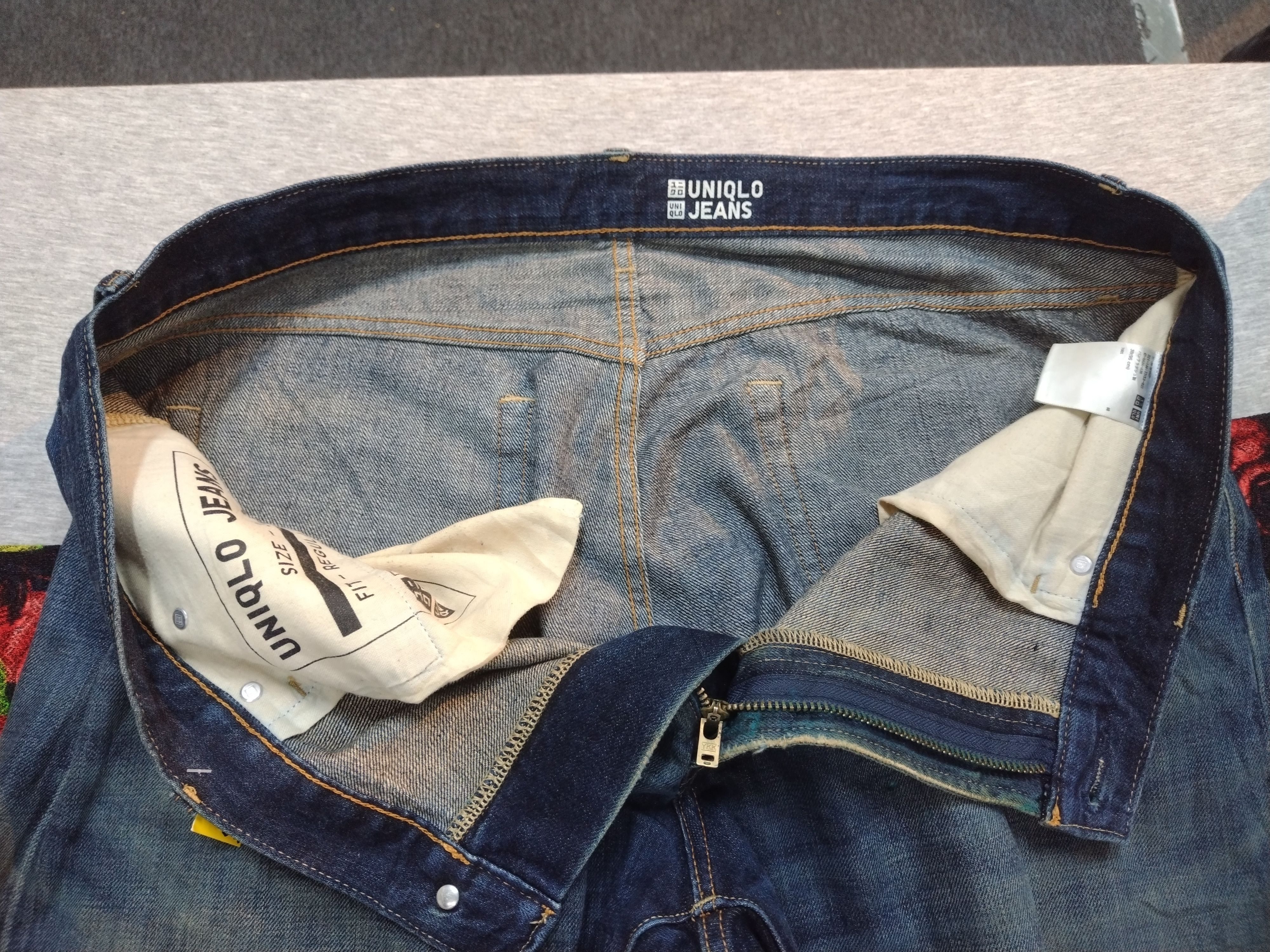 Japanese Brand × Jun Takahashi × Uniqlo Big Size SELVEDGE Uniqlo Nice Faded Patina Regular Fit Jeans Size US 40 / EU 56 - 13 Thumbnail