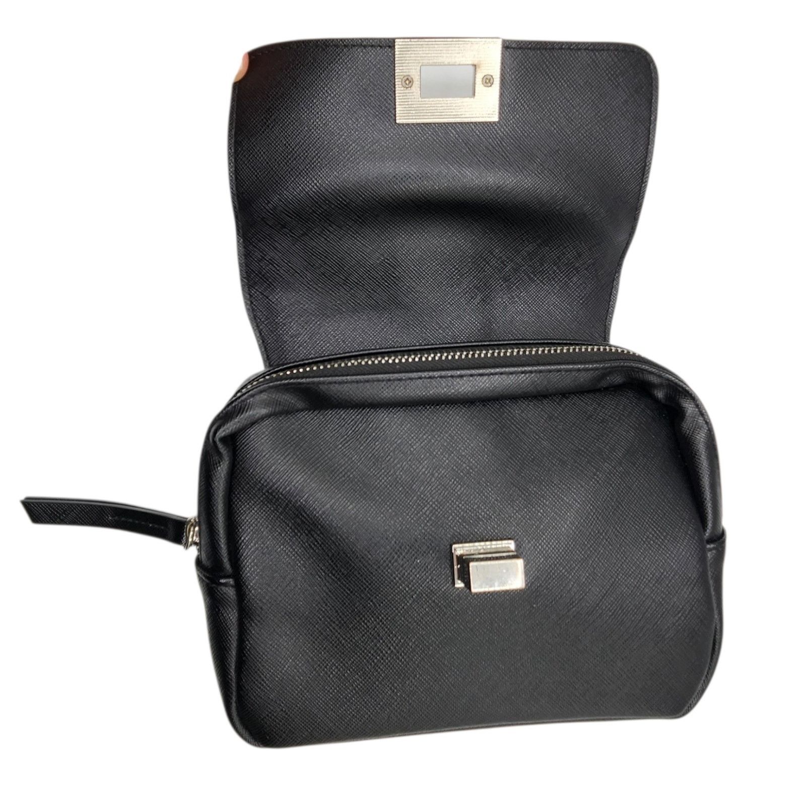 Other Black Faux Leather Bag with Silver Turn Lock Size ONE SIZE - 4 Thumbnail