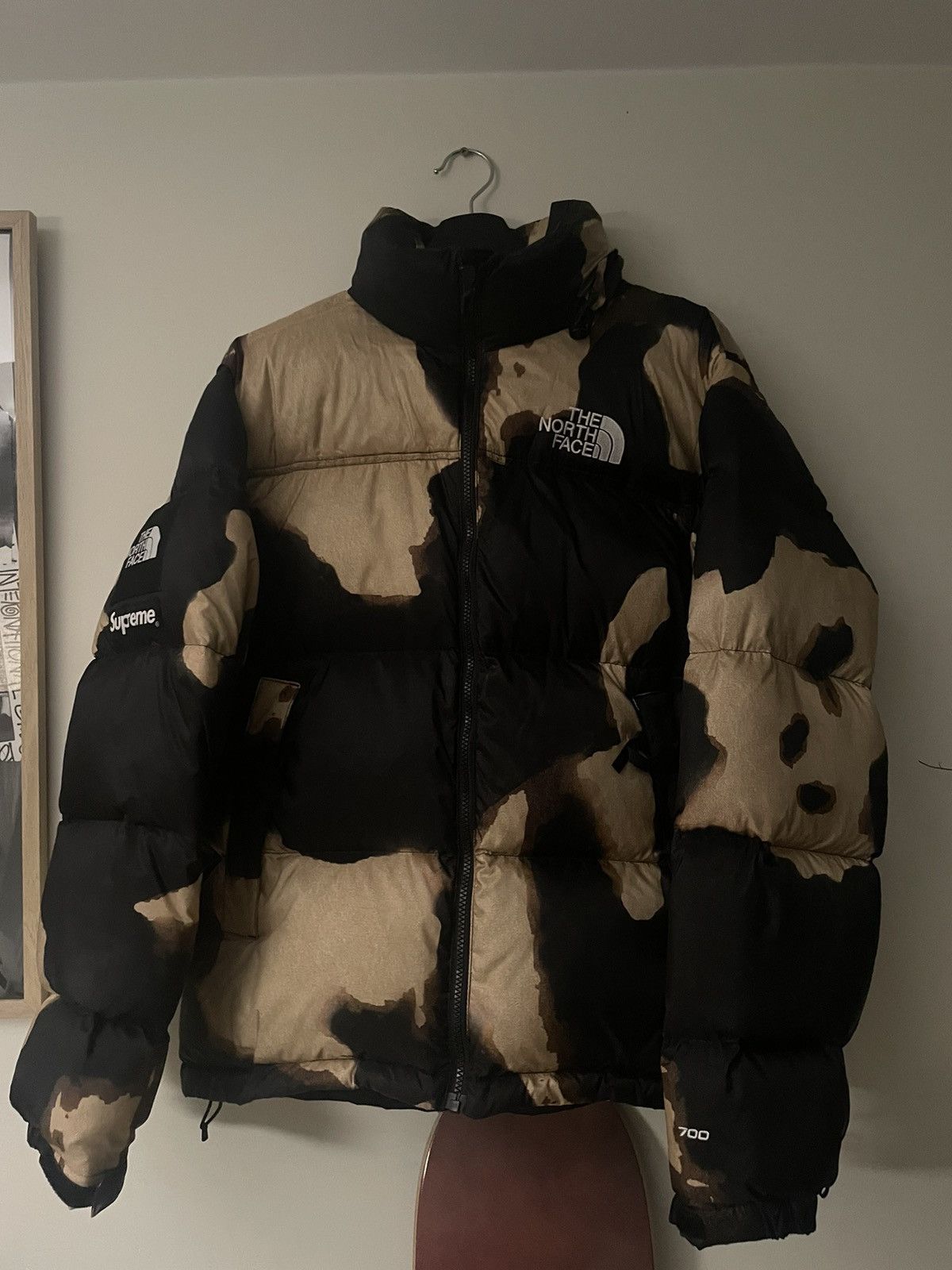 Supreme Supreme The North Face Bleached Denim Print Nuptse Jacket