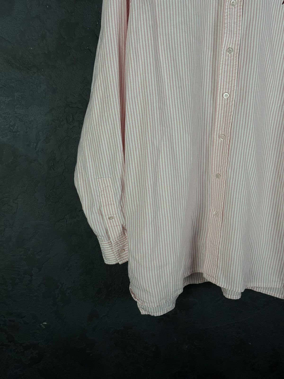 Acne Studios Acne Studios Oversized Logo Striped Lyocell Shirt Size US S / EU 44-46 / 1 - 6 Thumbnail