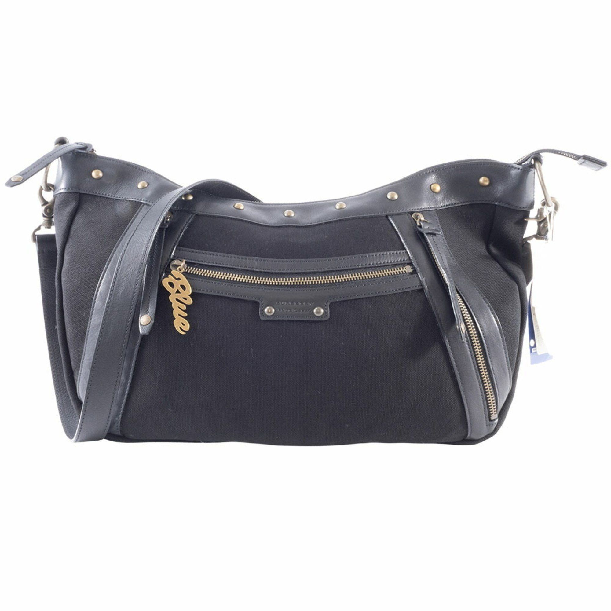 Burberry Burberry Canvas Shoulder Bag Leather Black Women's Blue Label Crossbody BURBERRY Size ONE SIZE - 1 Thumbnail