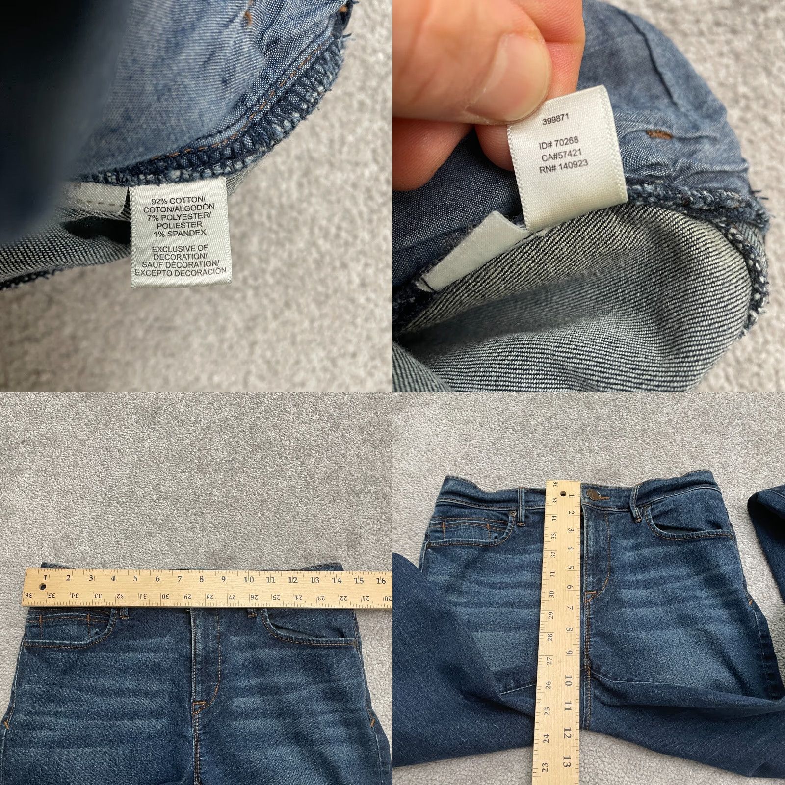 Lou & Grey Lou & Grey Skinny Jeans Womens 27 Blue Mid Rise Stretch 28x26.5 Denim Size 27" / US 4 / IT 40 - 8 Thumbnail