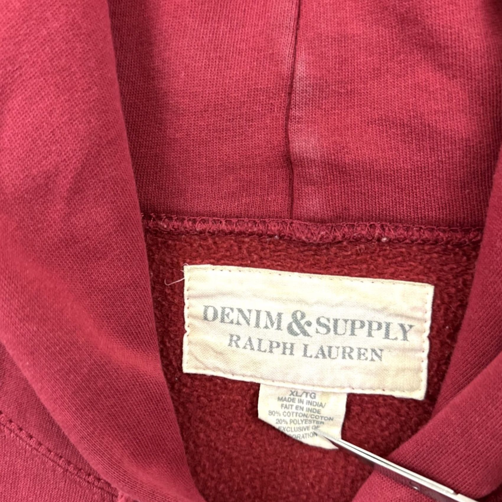 Vintage VINTAGE Denim & Supply Ralph Lauren Sweatshirt Mens XL Red Full Zip Hoodie Patch Outdoor Size US XL / EU 56 / 4 - 6 Thumbnail