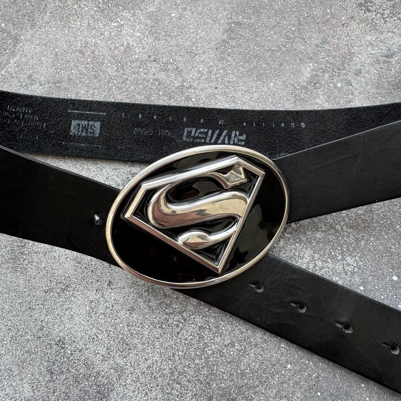 20471120 Vintage Superman Big Buckle Y2K Unisex Belt Size ONE SIZE - 5 Thumbnail
