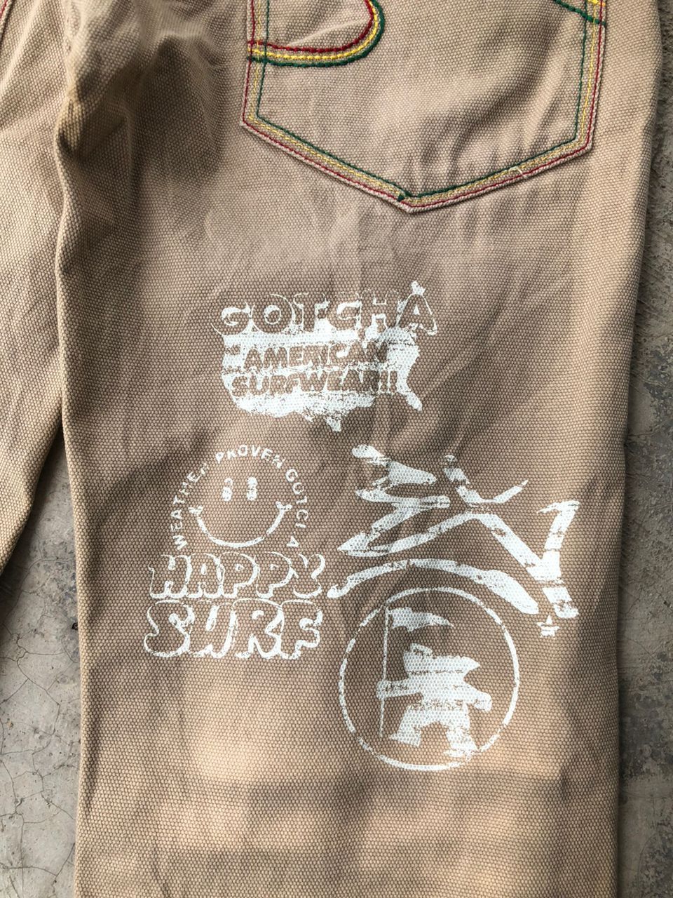 Gotcha × Vintage Vintage Gotcha Duck Canvas Surf Style Rasta Jeans Size US 30 / EU 46 - 16 Thumbnail