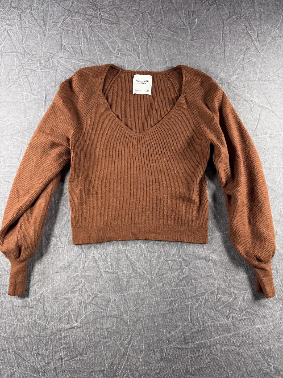 Abercrombie & Fitch Abercrombie Sweater Women's XS Brown Balloon Sleeve Size XS / US 0-2 / IT 36-38 - 1 Thumbnail