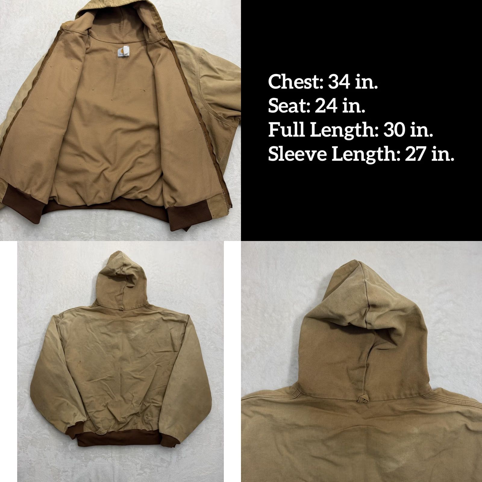 Carhartt Carhartt Jacket Mens 4XL Brown Canvas Hooded Lined Workwear Bomber Full Zip Size US S / EU 44-46 / 1 - 8 Thumbnail