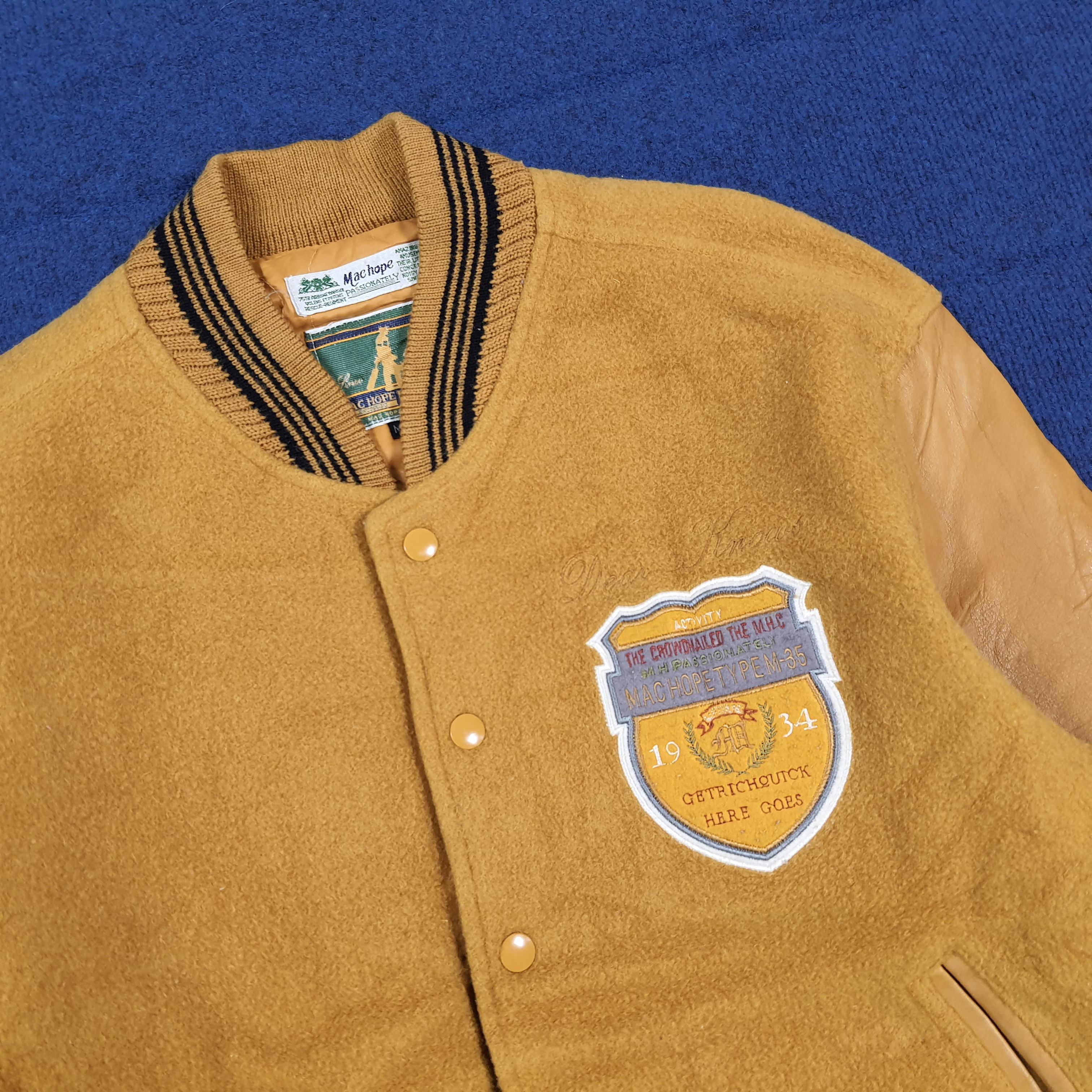 Vintage Rare Vintage 90s Mac Hope Leather Ivy Varsity Jacket Size US M / EU 48-50 / 2 - 4 Thumbnail