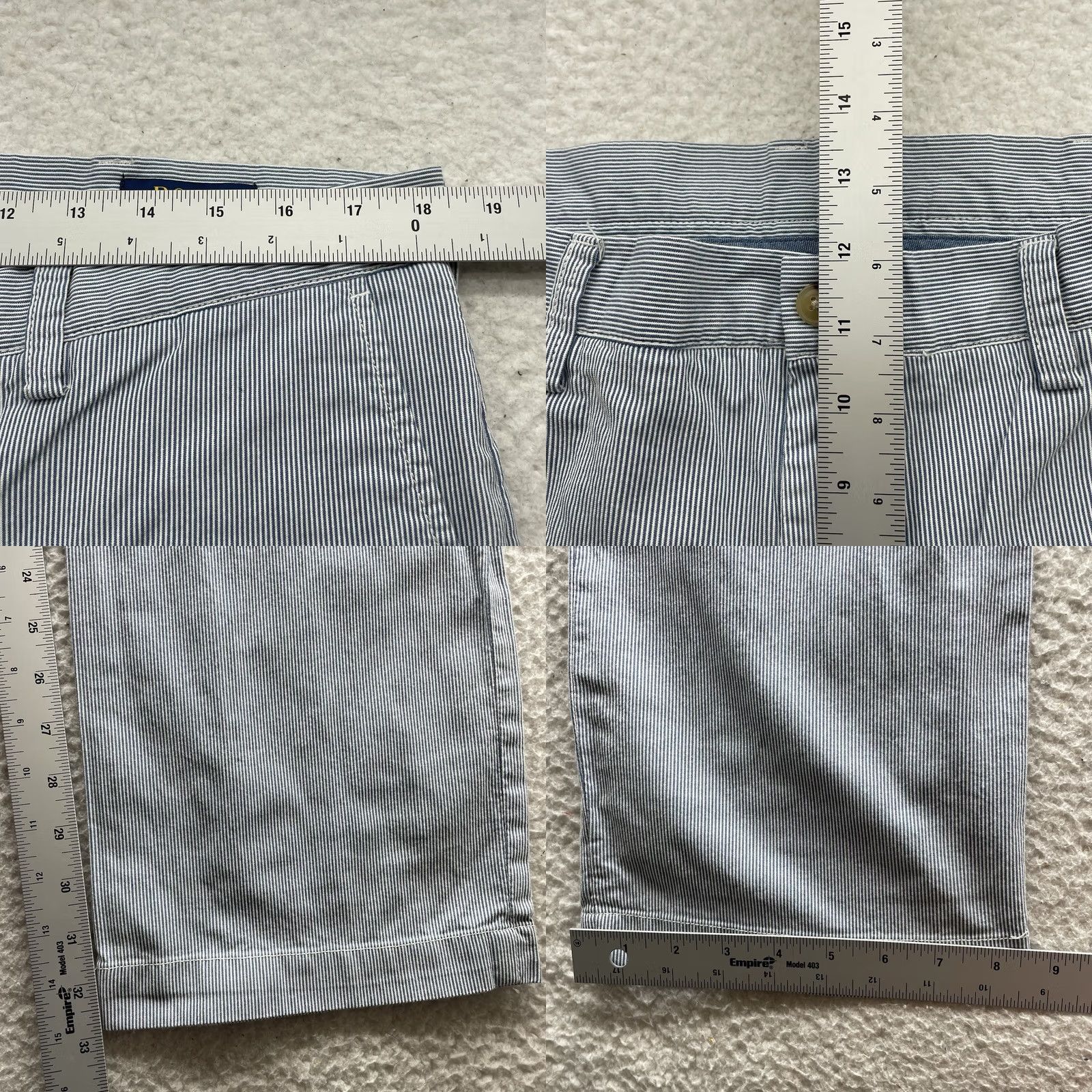 Polo Ralph Lauren Polo Ralph Lauren Mens Pants 37x33 Blue White Striped Chino Textured Size US M / EU 48-50 / 2 - 8 Thumbnail
