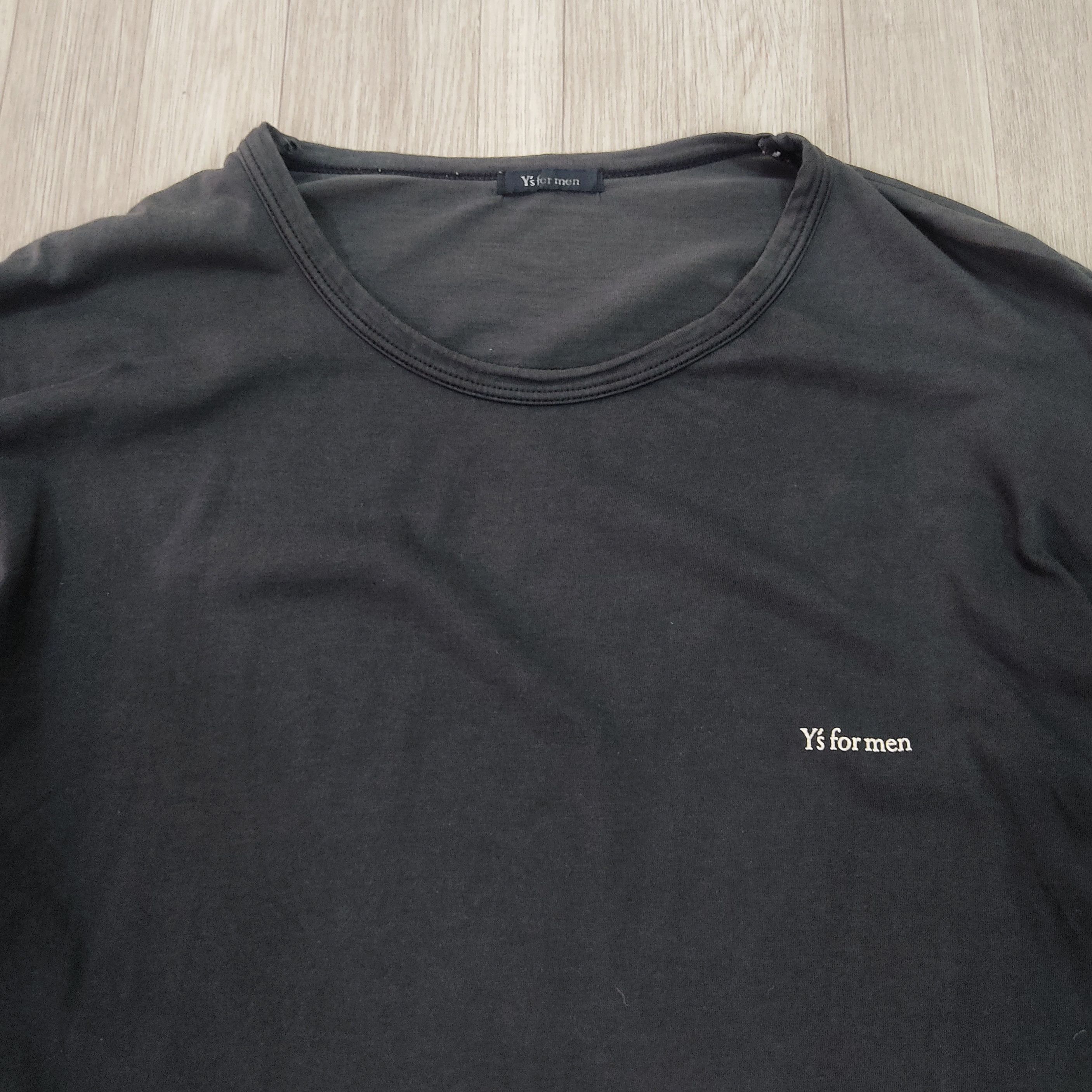 Yohji Yamamoto Y's For Men Faded Black Long Sleeve T-shirt Size US L / EU 52-54 / 3 - 5 Thumbnail