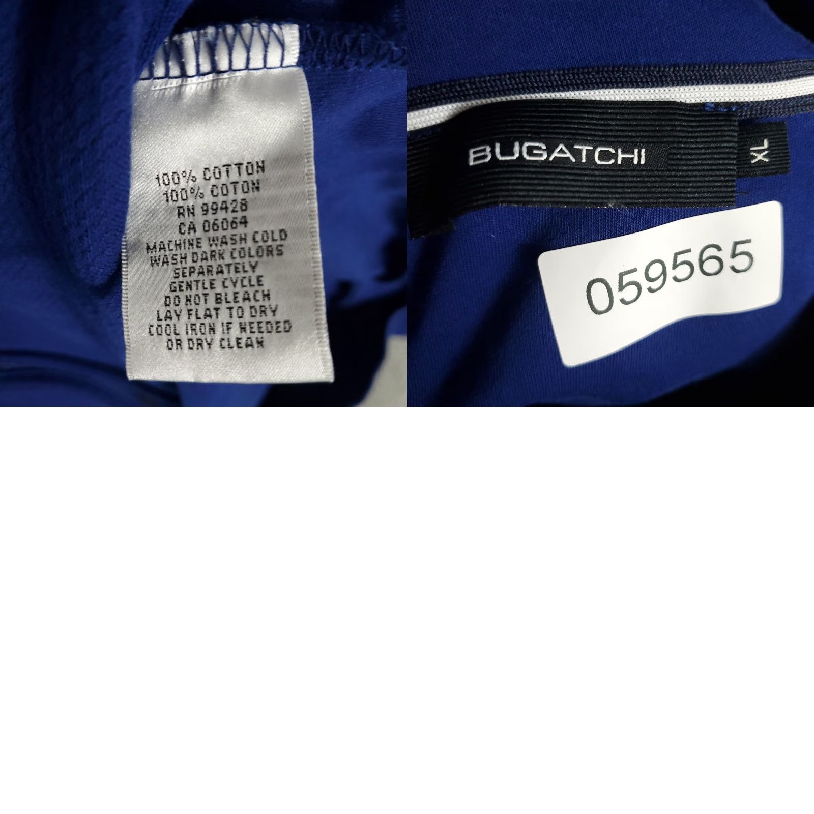 BUGATCHI BUGATCHI Full Zip Sweater Mens XL Blue Knit Sweatshirt Jacket Size US XL / EU 56 / 4 - 8 Thumbnail