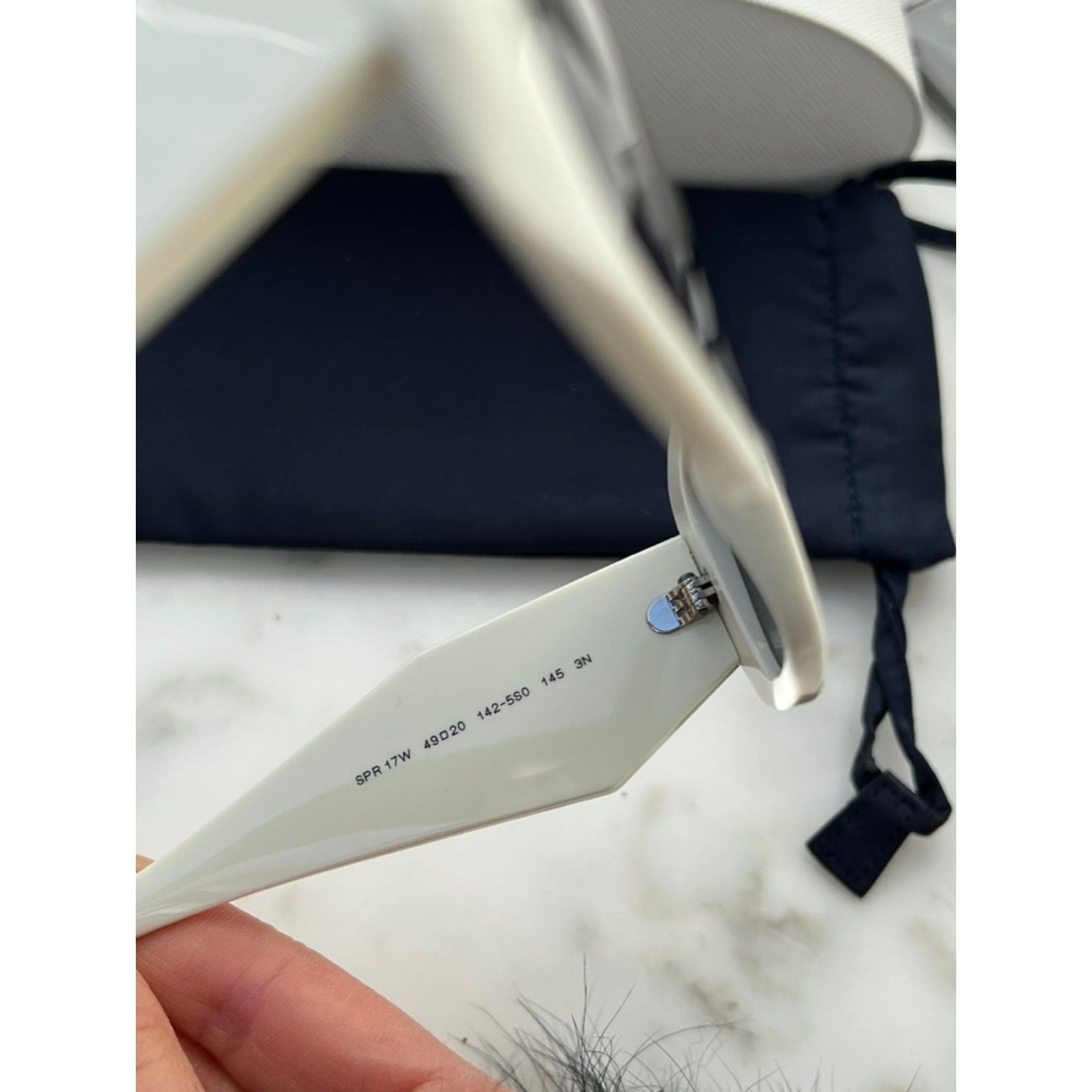 Prada NEW Prada PR17WS Sunglasses in White Talc Size ONE SIZE - 12 Thumbnail
