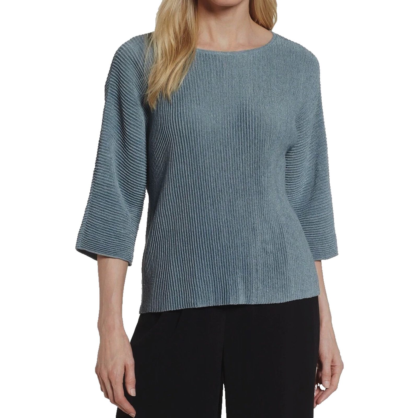 Eileen Fisher EILEEN FISHER Hemp Ribbed Knit Crewneck Petite Top Size PM Size M / US 6-8 / IT 42-44 - 1 Thumbnail