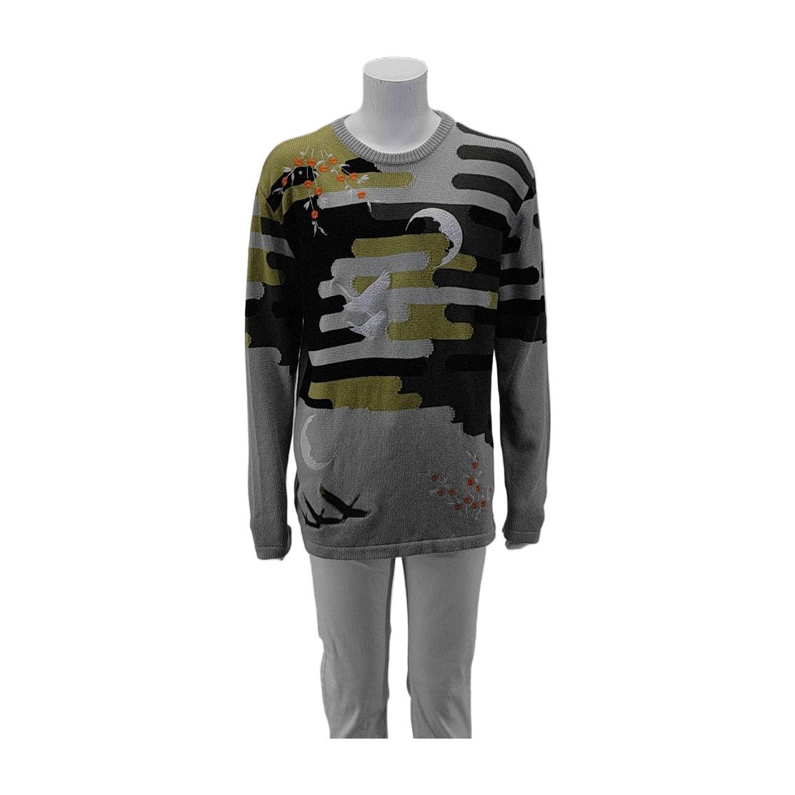 Emporio Armani Emporio Armani Graphic Intarsia Cotton Sweater XL Size US XL / EU 56 / 4 - 1 Thumbnail