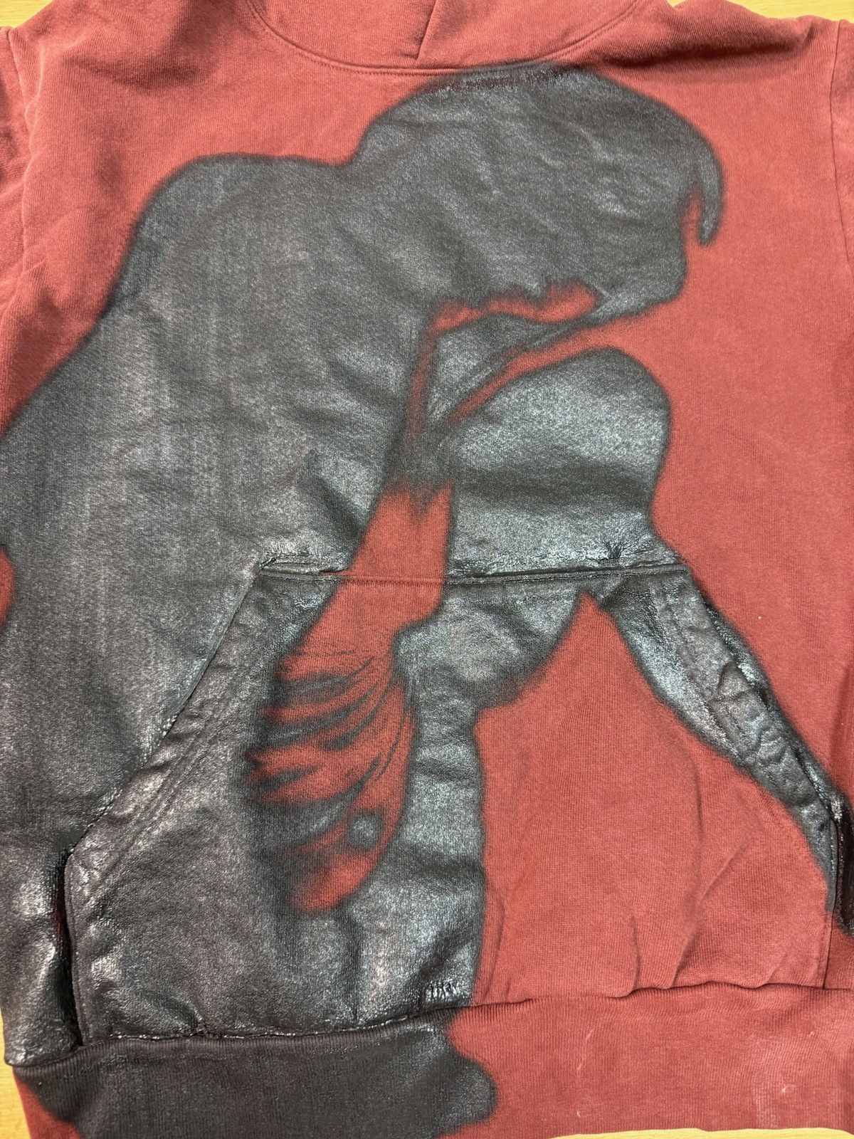 Other × Vintage Vintage Spray Paint Hoodie Maroon Small Size US S / EU 44-46 / 1 - 2 Thumbnail