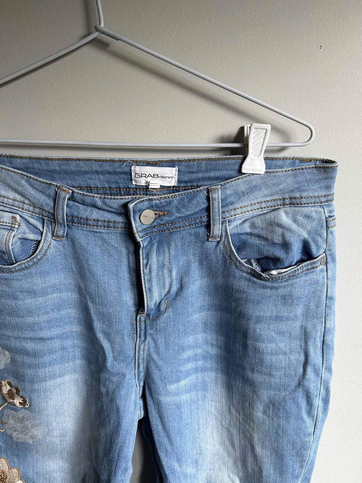 Dolce & Gabbana Grab Hi Rise Blue Jean Embroidered Sequin Flower-Sz 29 (12) Size 29" - 5 Thumbnail