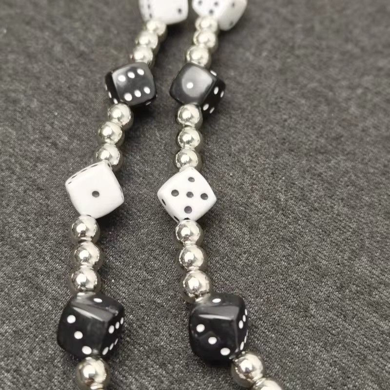 Japanese Brand × Jewelry Bilayer Black White lucky Dice Baccarat Pearl Pants chain Size ONE SIZE - 4 Thumbnail