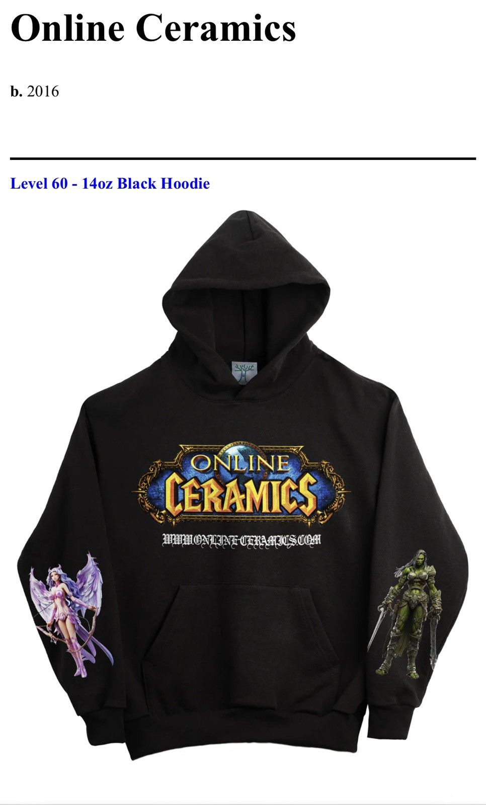 Online Ceramics RARE Online Ceramics LVL 60 Hoodie M Mens Size US M / EU 48-50 / 2 - 1 Thumbnail