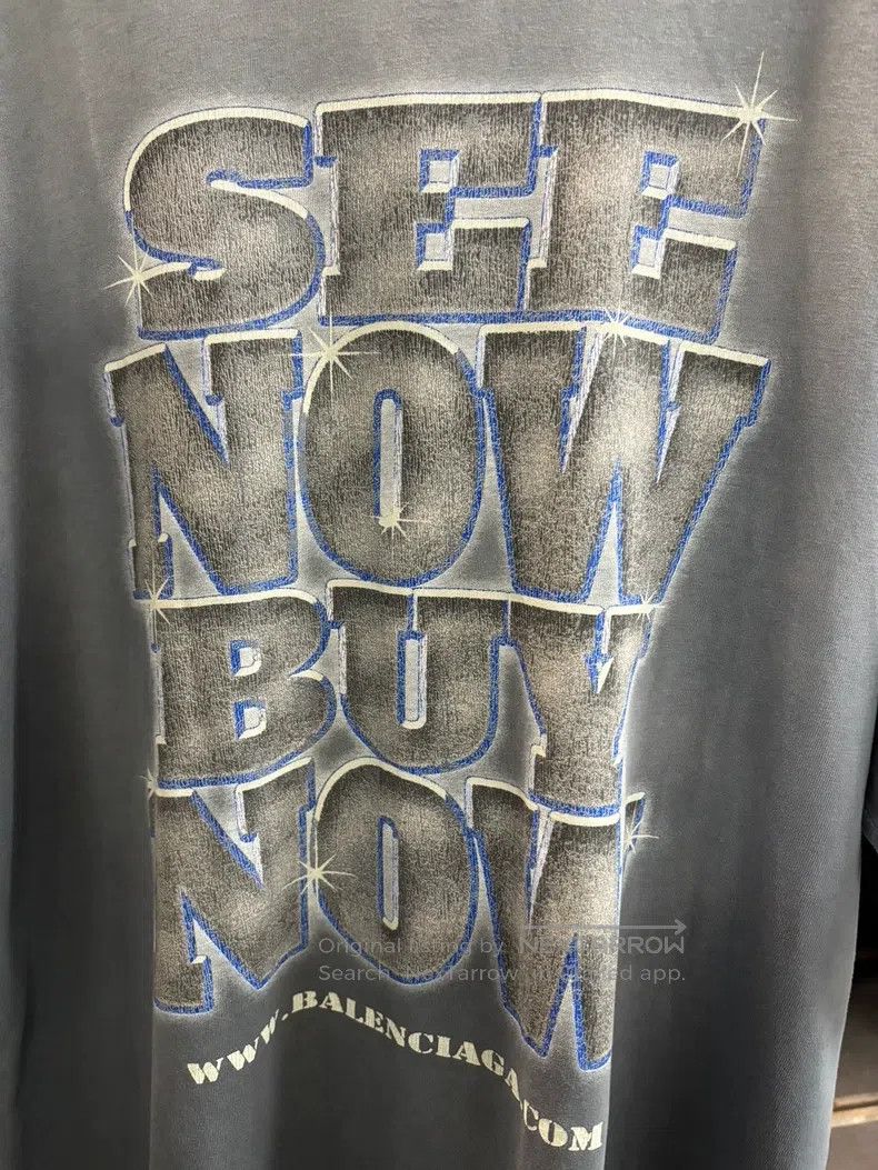 Balenciaga Balenciaga Diamond slogan distressed washed short-sleeve Size US M / EU 48-50 / 2 - 4 Thumbnail