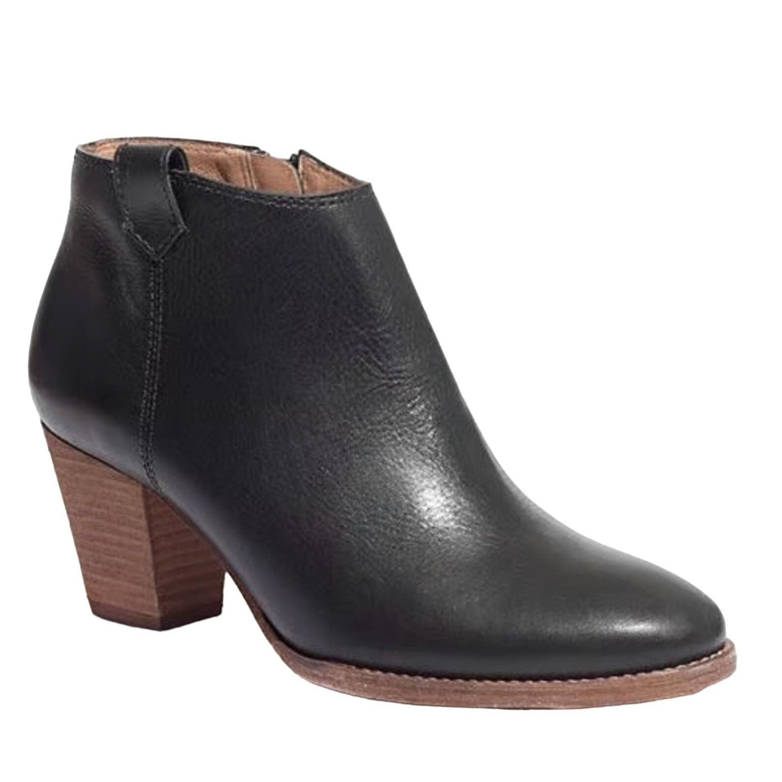 Madewell Madewell The Billie Black Side Zipper Leather Ankle Bootie 8 Size US 8 / IT 38 - 8 Thumbnail