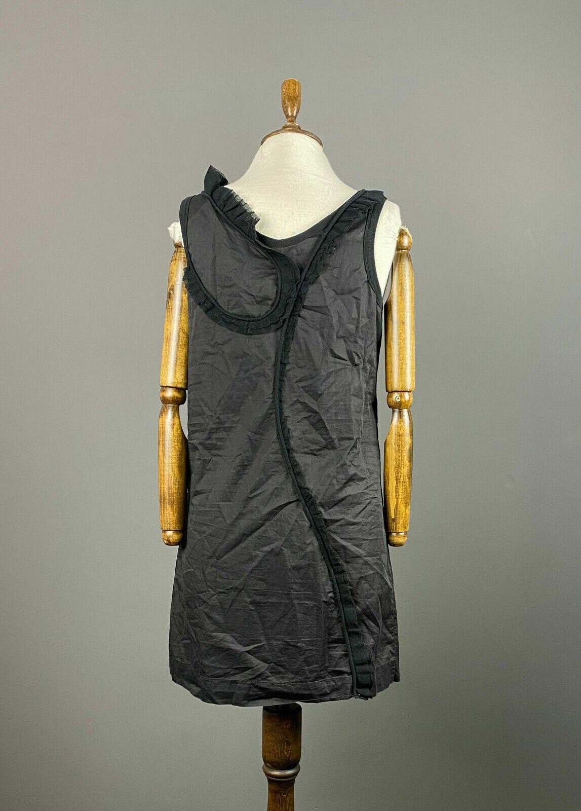 Designer Ladies Cop Copine Black Cotton Numero De Dress Robe Size 42 Size M / US 6-8 / IT 42-44 - 6 Thumbnail