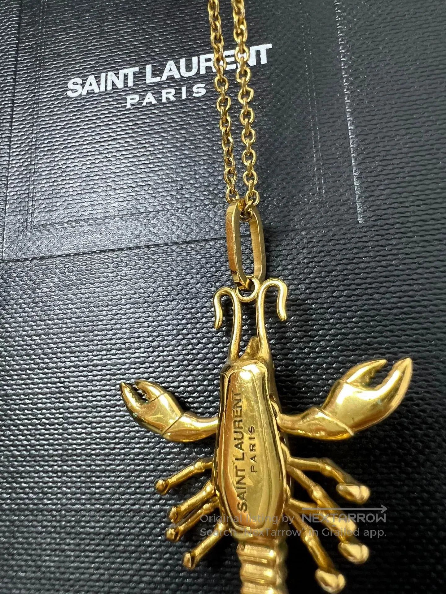 Saint Laurent Paris Saint Laurent Gold Lobster Pendant Necklace. Size ONE SIZE - 4 Thumbnail