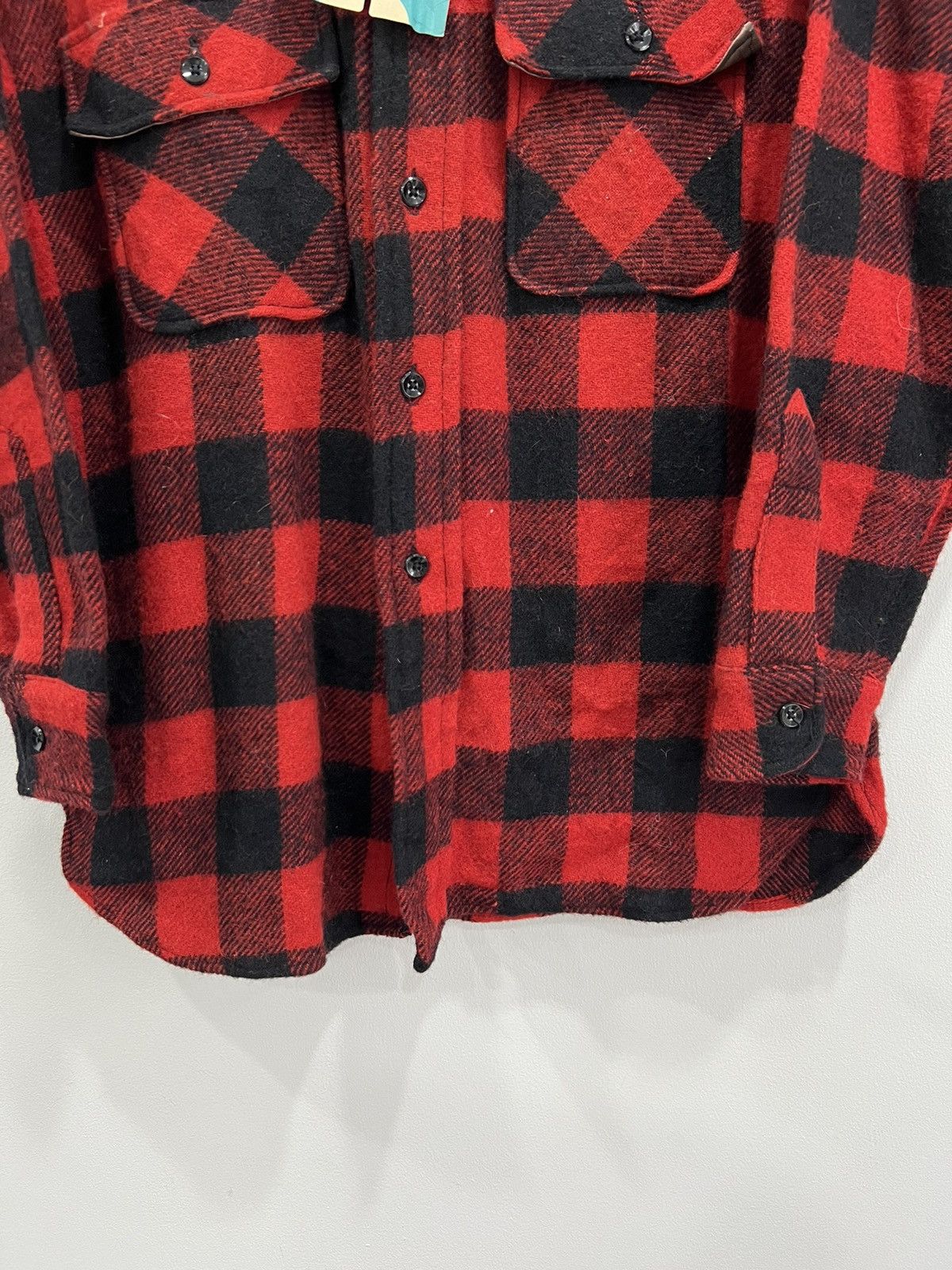 Vintage Vtg 1950s 60s Pilgrim Button Up Shirt Buffalo Plaid with tag Size US L / EU 52-54 / 3 - 5 Thumbnail