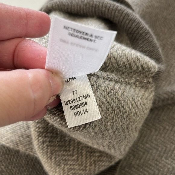Nordstrom John W. Nordstrom Cashmere Brown Gray V Neck Herringbone Che Size US XL / EU 56 / 4 - 7 Thumbnail