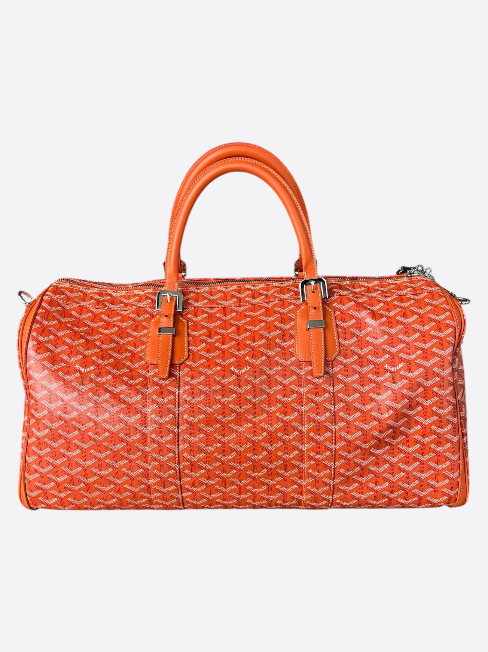 Goyard Orange Boston 50 Duffel Bag, Men's