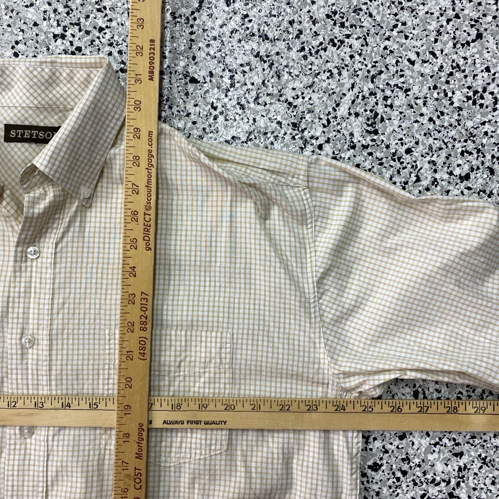 Stetson Stetson Shirt Mens XL Yellow Check Western Pearl Snap Long Sleeve Shirt Size US XL / EU 56 / 4 - 3 Thumbnail