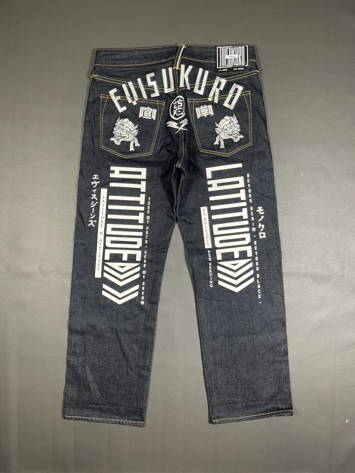 Evisu EVISUKURO Lot 2000 Selvedge Jeans Size US 33 - 1 Thumbnail