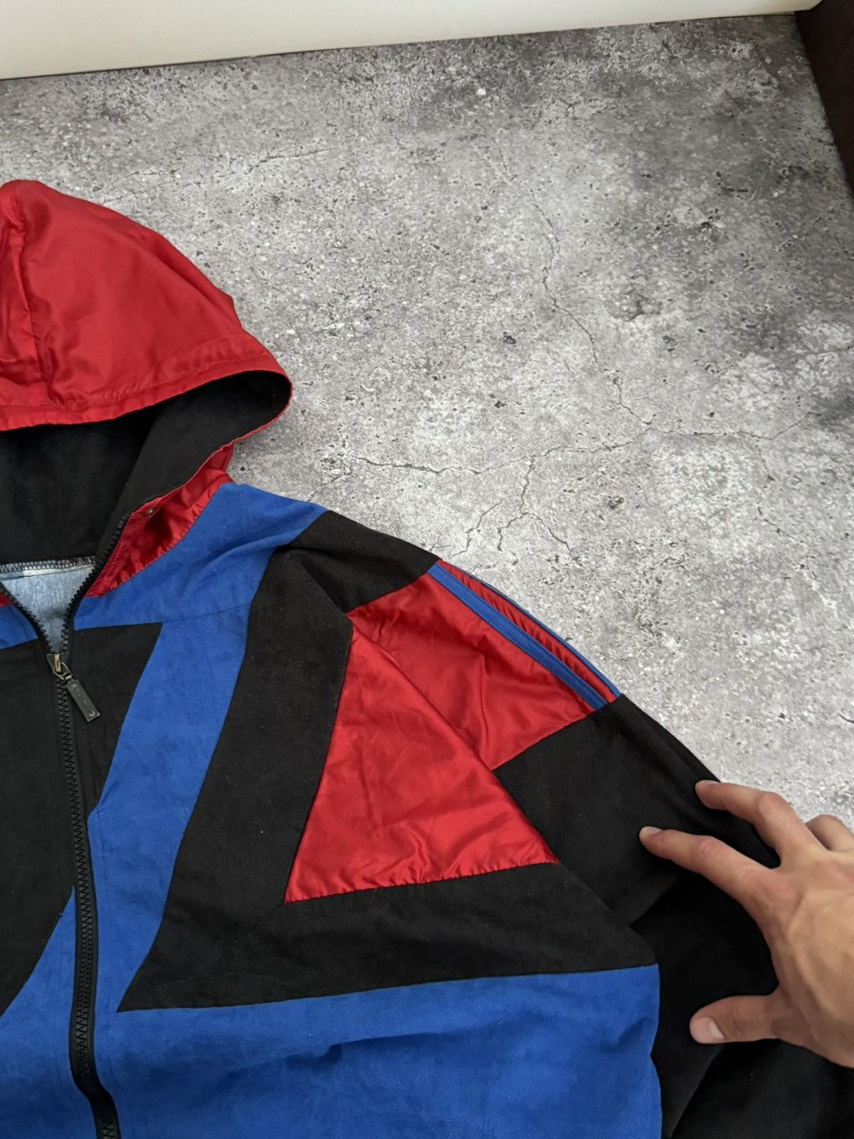 Adidas × Vintage Vintage adidas Velour felt track light hoodie Size US M / EU 48-50 / 2 - 6 Thumbnail