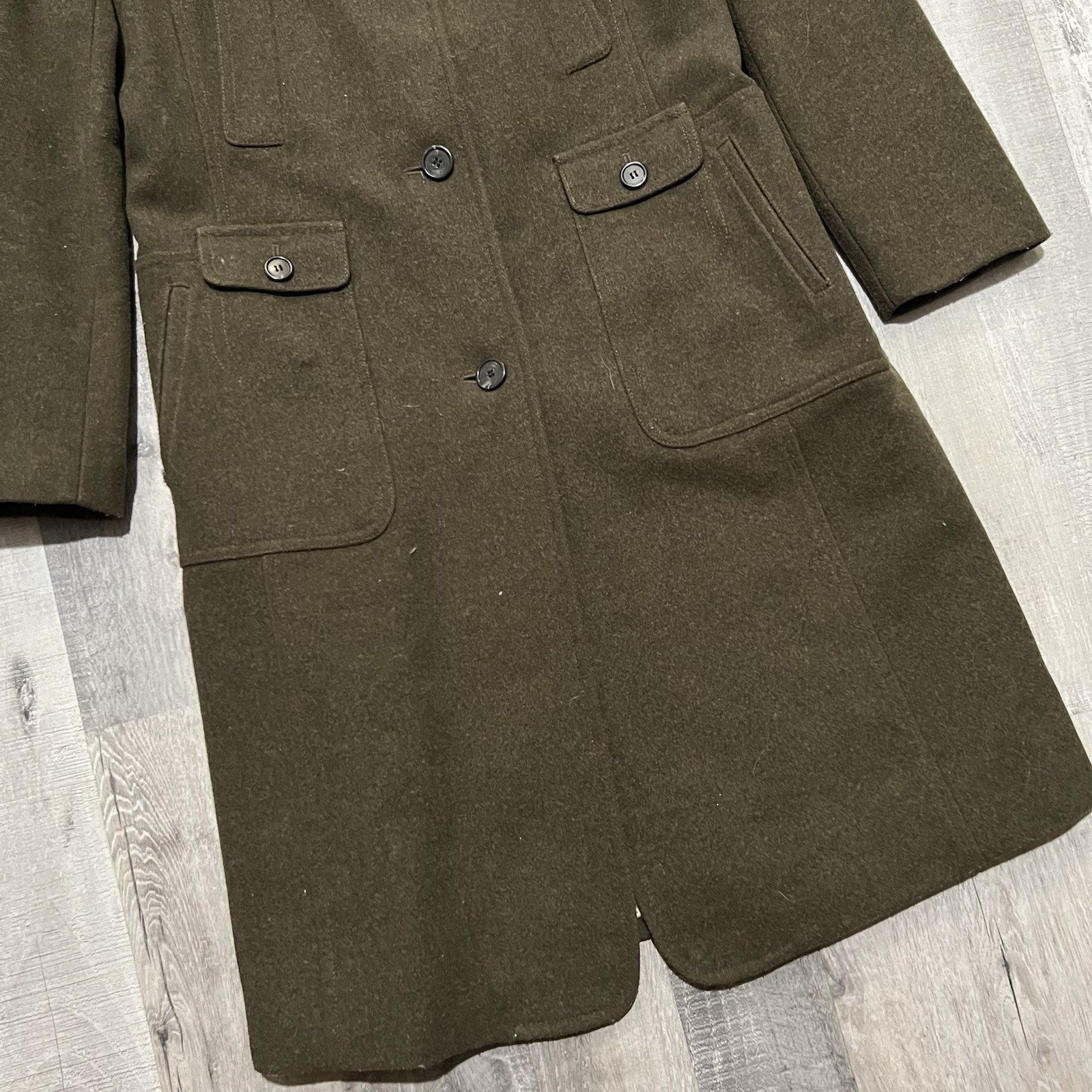 J.Crew VTG J Crew Womens Wool Car Military Long Trench Overcoat 40" Size M / US 6-8 / IT 42-44 - 4 Thumbnail