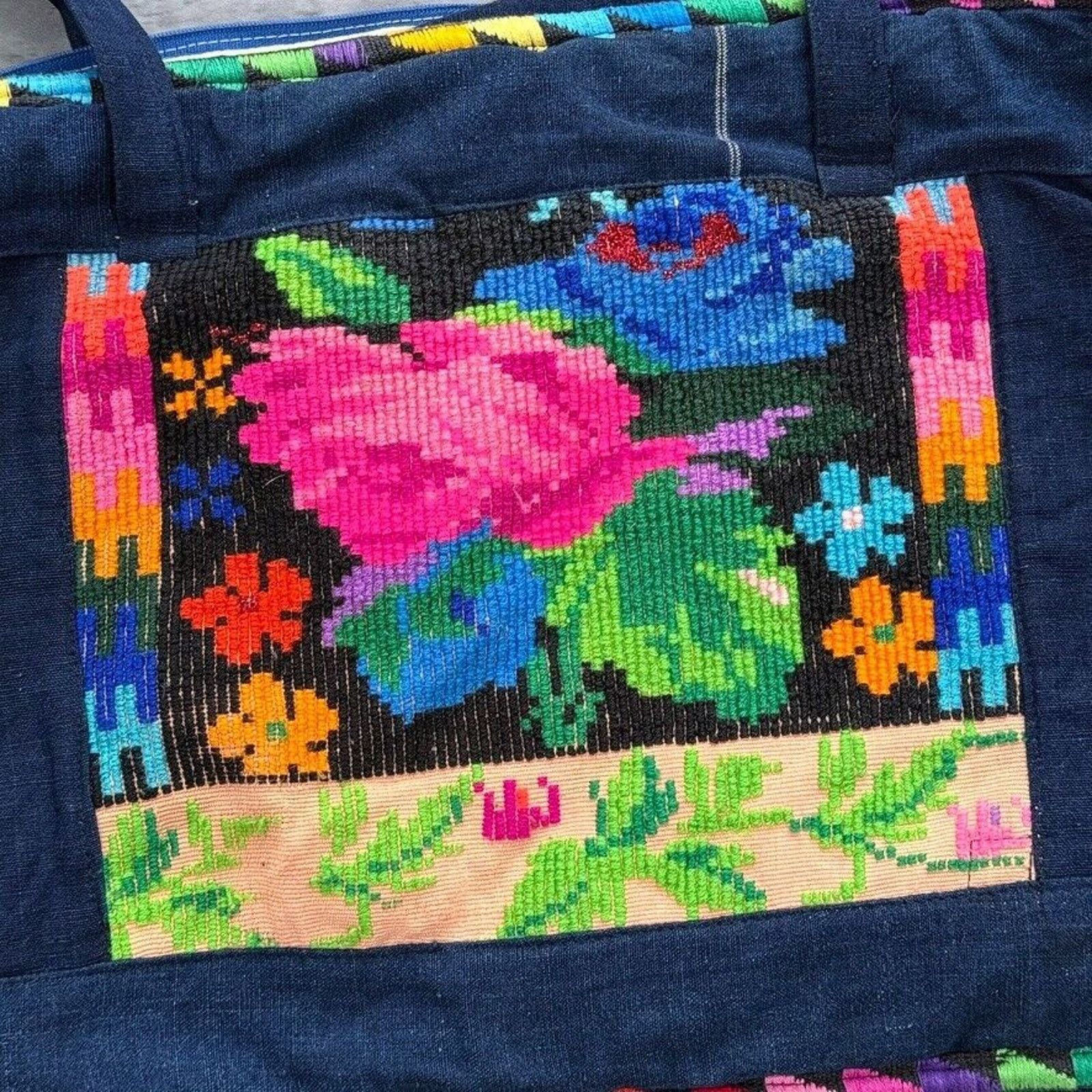 Handmade × Vintage Vintage Floral Handmade Knit Quilted Purse Size ONE SIZE - 2 Thumbnail