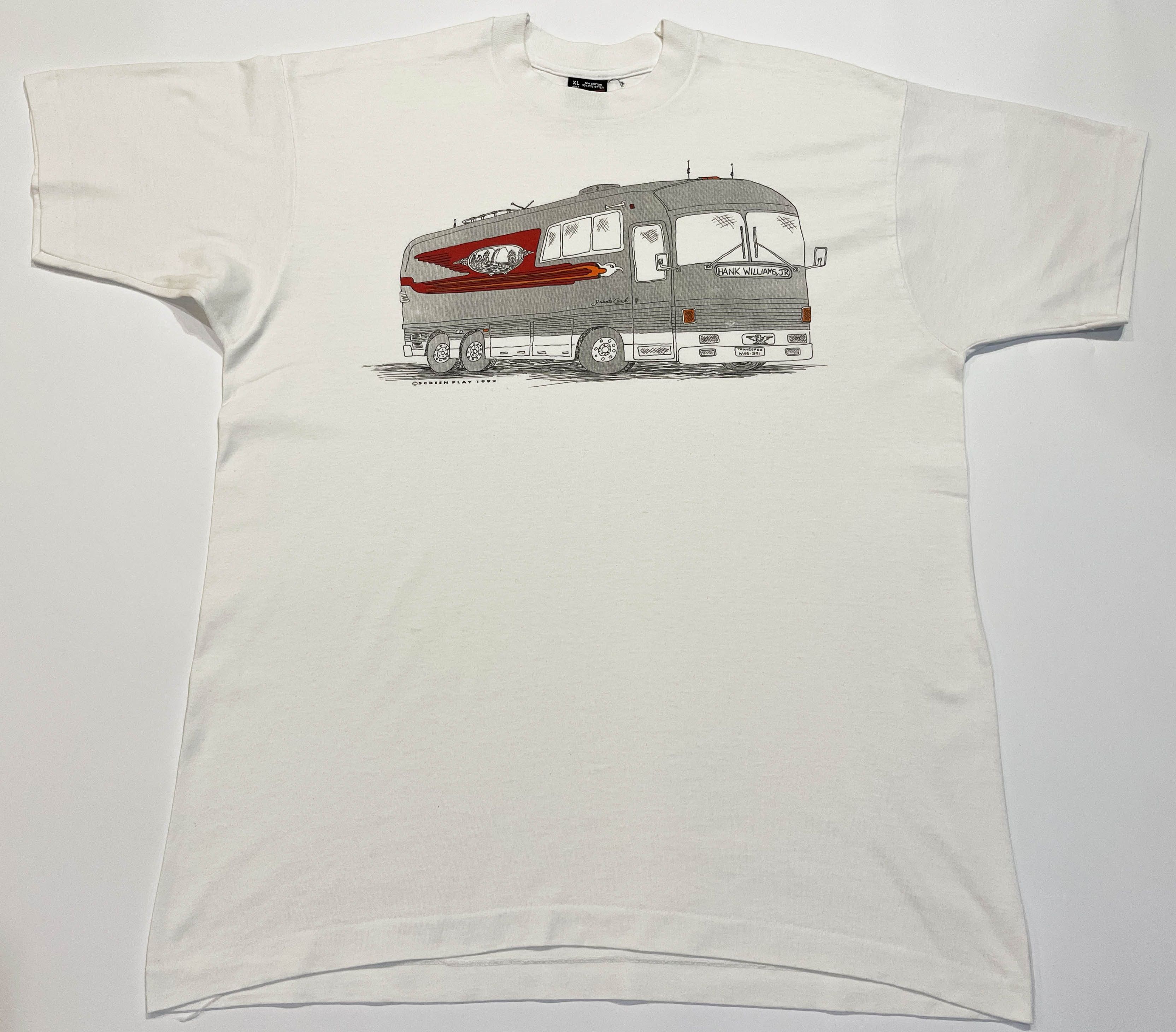 Vintage Vintage Screen Stars 1992 Hank Williams Jr. Bus T-Shirt Size US XL / EU 56 / 4 - 1 Thumbnail