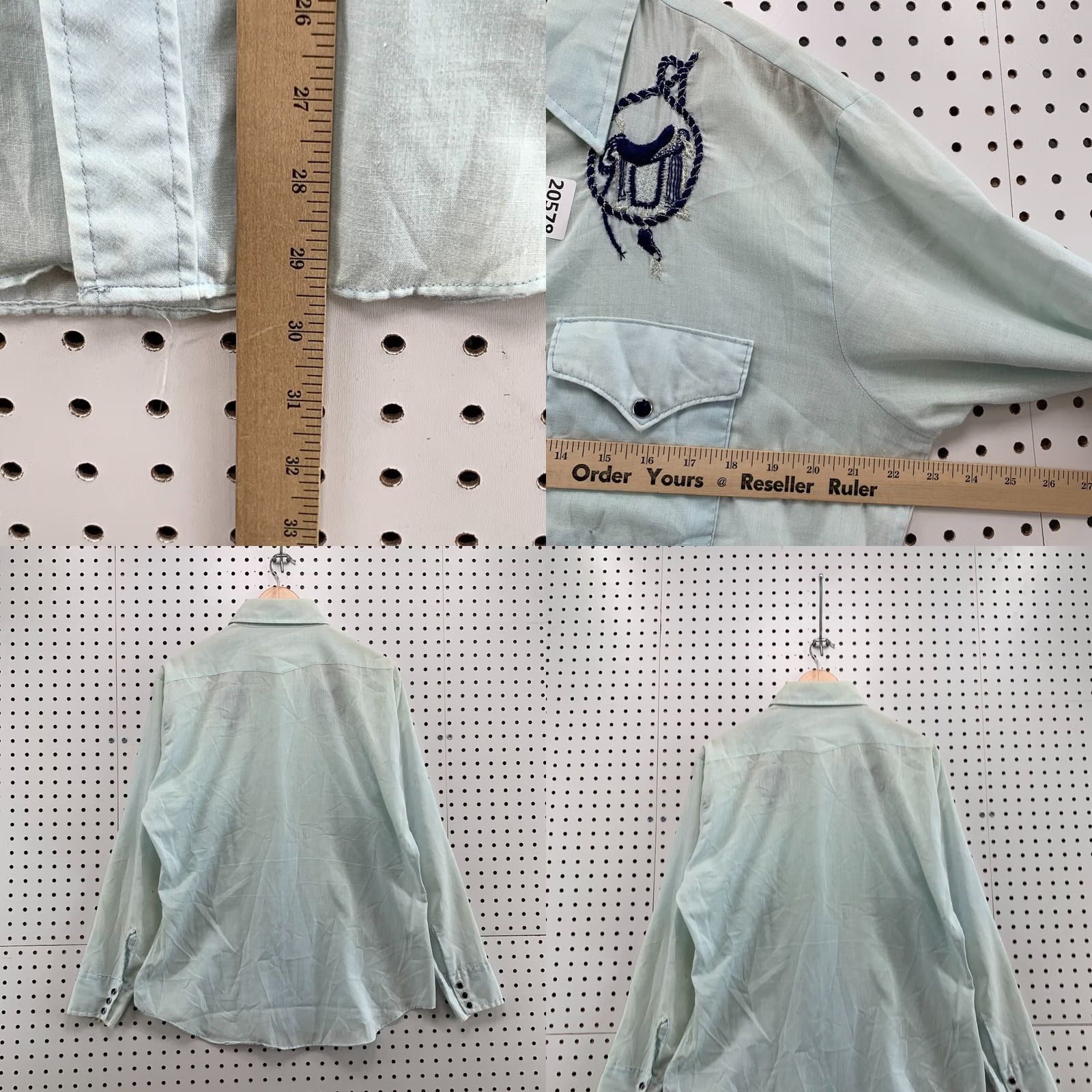 Vintage VINTAGE Cowboy Joe By Atlantic Mens Shirt Long Sleeve Pearl Snap Blue Large 23x30 Long Sleeve Pearl Snap Cowboy Western Mens Regular Shirt Blue 23x30 Size US L / EU 52-54 / 3 - 9 Thumbnail
