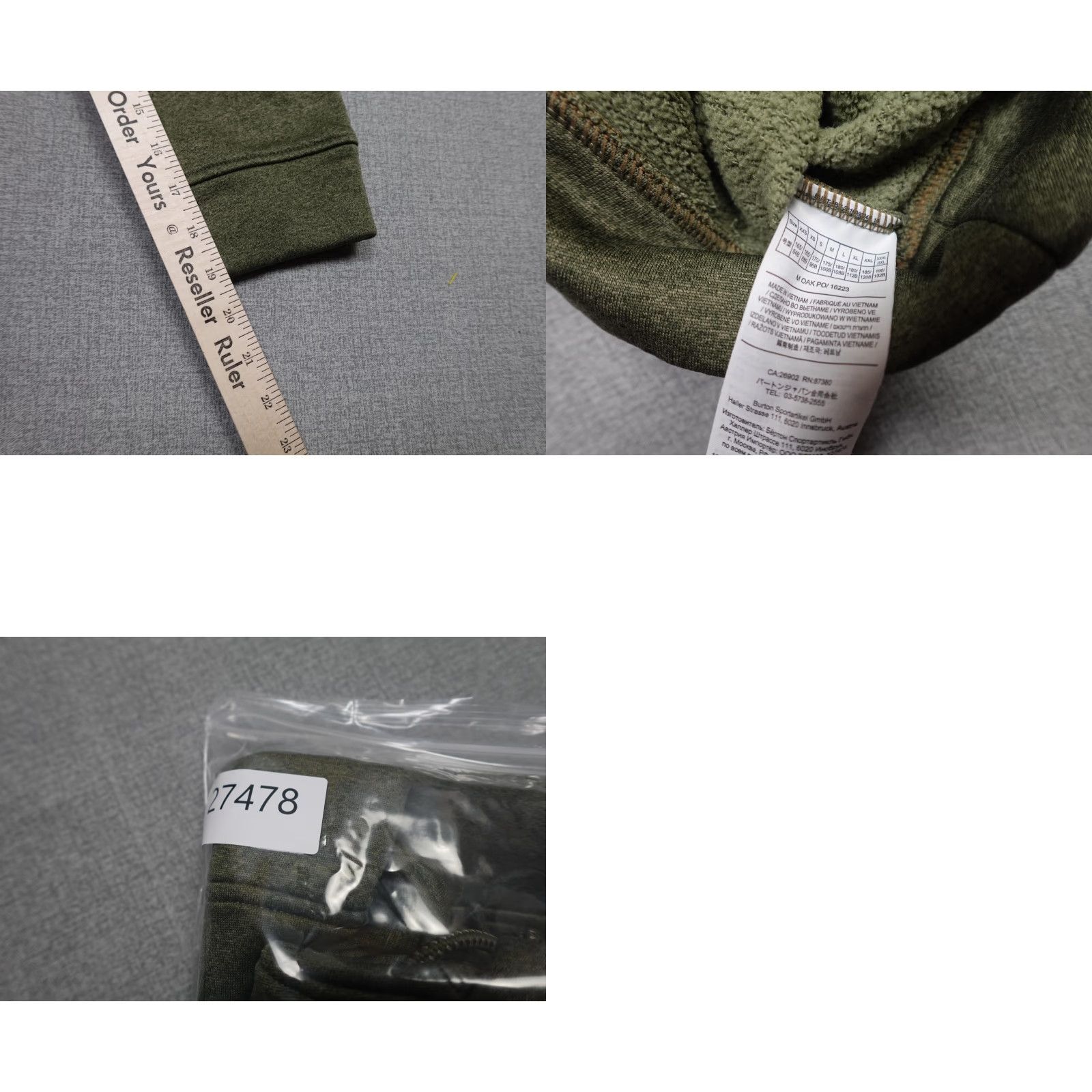 Burton Burton Hoodie Mens S Green Fleece Pullover Kangaroo Pocket Logo Graphic Print Size US S / EU 44-46 / 1 - 8 Thumbnail