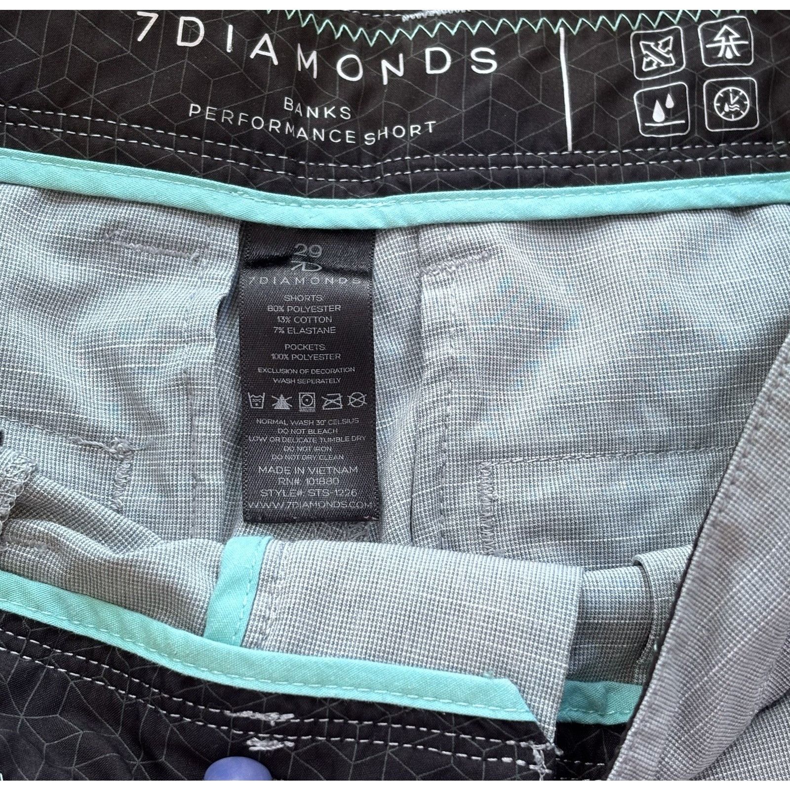 7Diamonds 7 Diamonds Golf Shorts Performance Stretch Blue Men's 29x10 Size US 29 - 2 Thumbnail