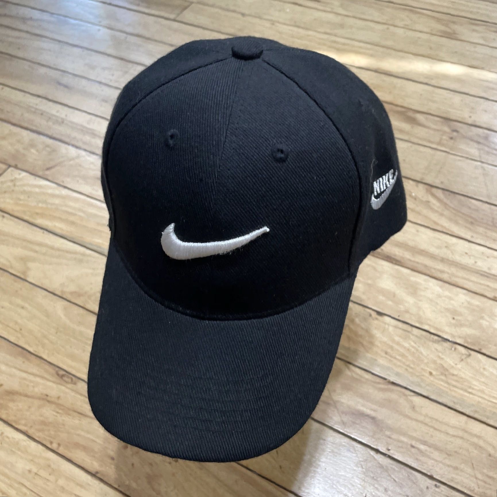 Nike Nike Check Logo Hat Black White Streetwear Adjustable Clasp Adult Men Size ONE SIZE - 3 Thumbnail