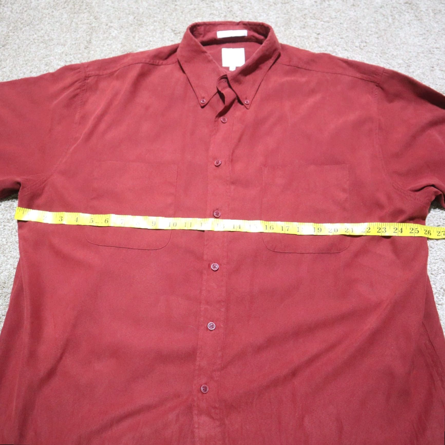 Vintage Forsyth Shirt Mens XL Red Solid Long Sleeve Button-Up Casual Shirt Size US XL / EU 56 / 4 - 3 Thumbnail