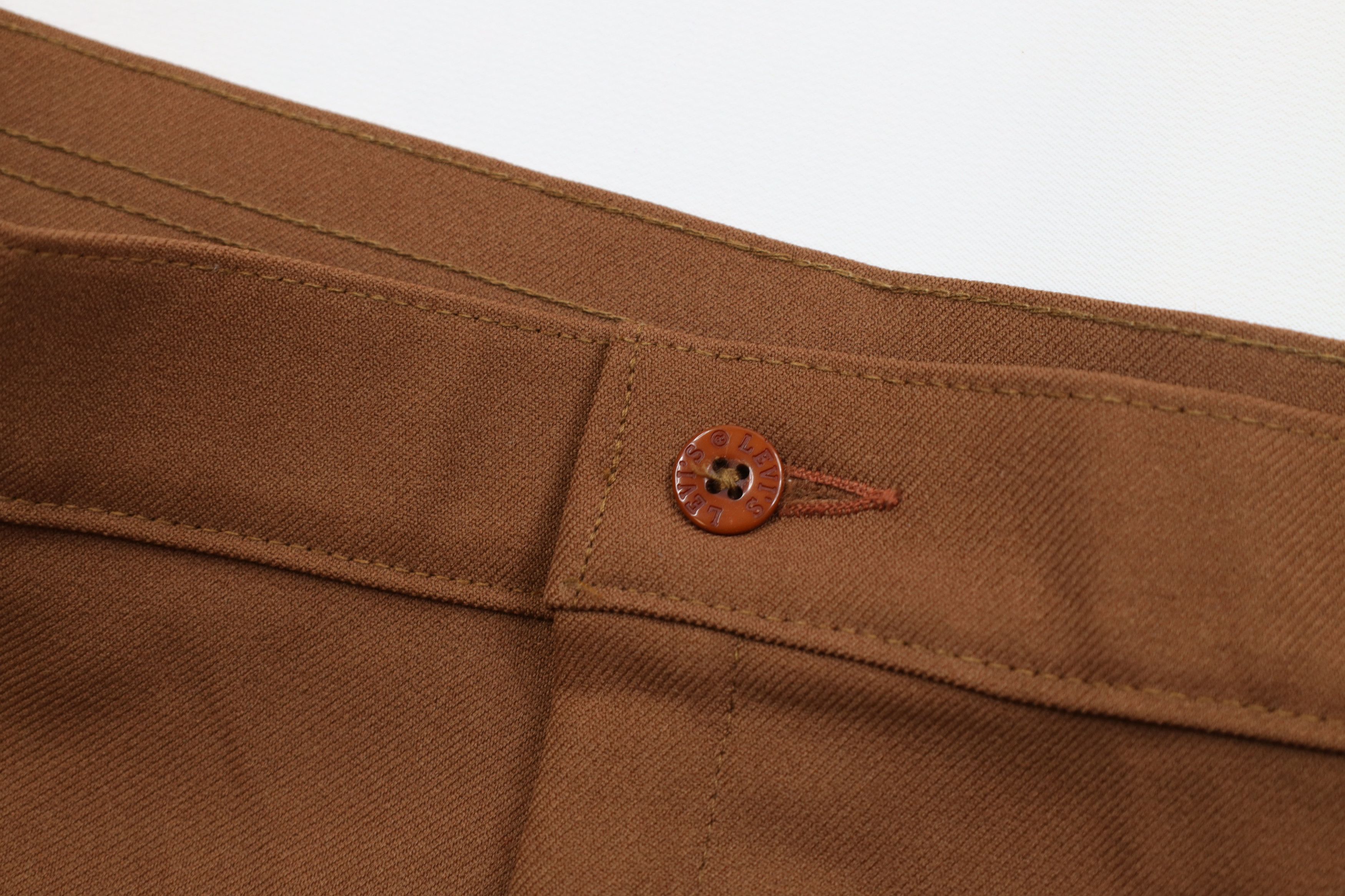 Levi's Vintage 70s Levis Knit Wide Leg Bell Bottoms Pants Brown USA Size 42" / US 20 - 6 Thumbnail