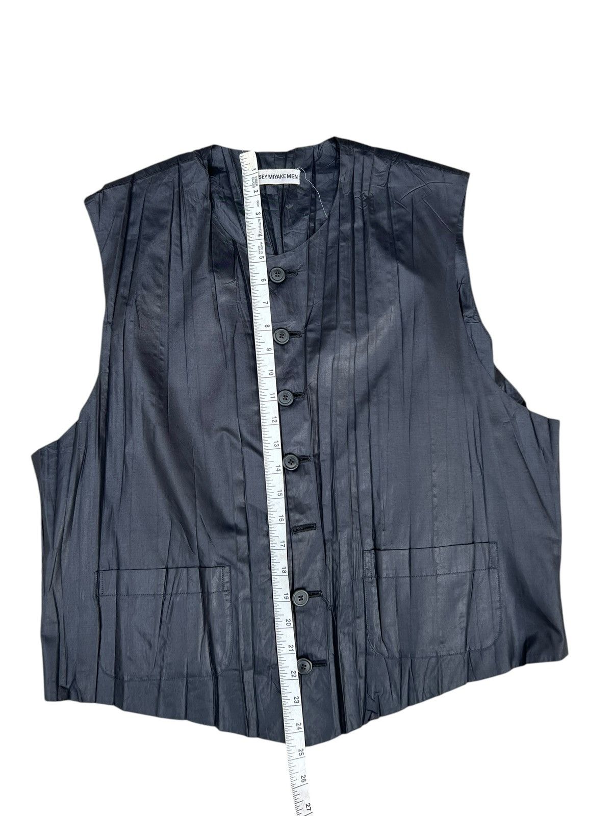 Vintage Issey Miyake Men Pleated Vest Black