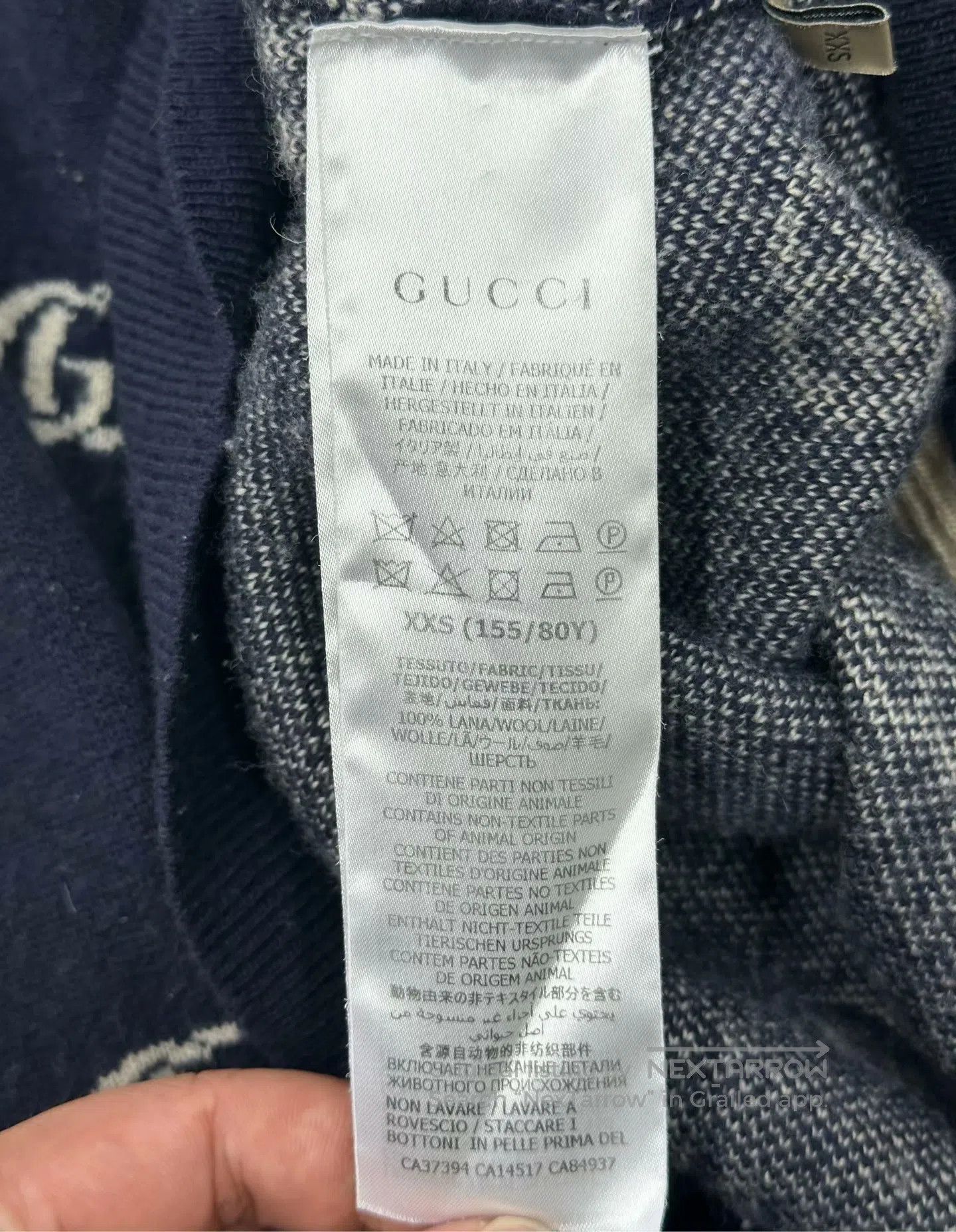 Gucci Guicci Dark blue double G full print logo wool knitted car Size XXS / US 00 / IT 34 - 4 Thumbnail