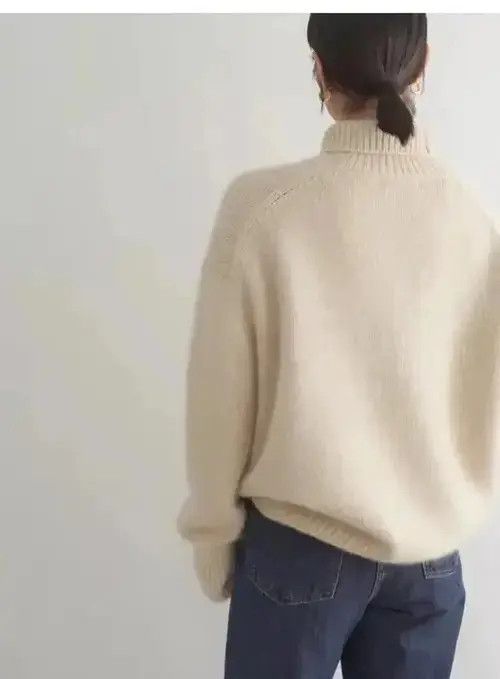 Japanese Brand Elegant Women's Turtleneck Cashmere Sweater Size L / US 10 / IT 46 - 4 Thumbnail