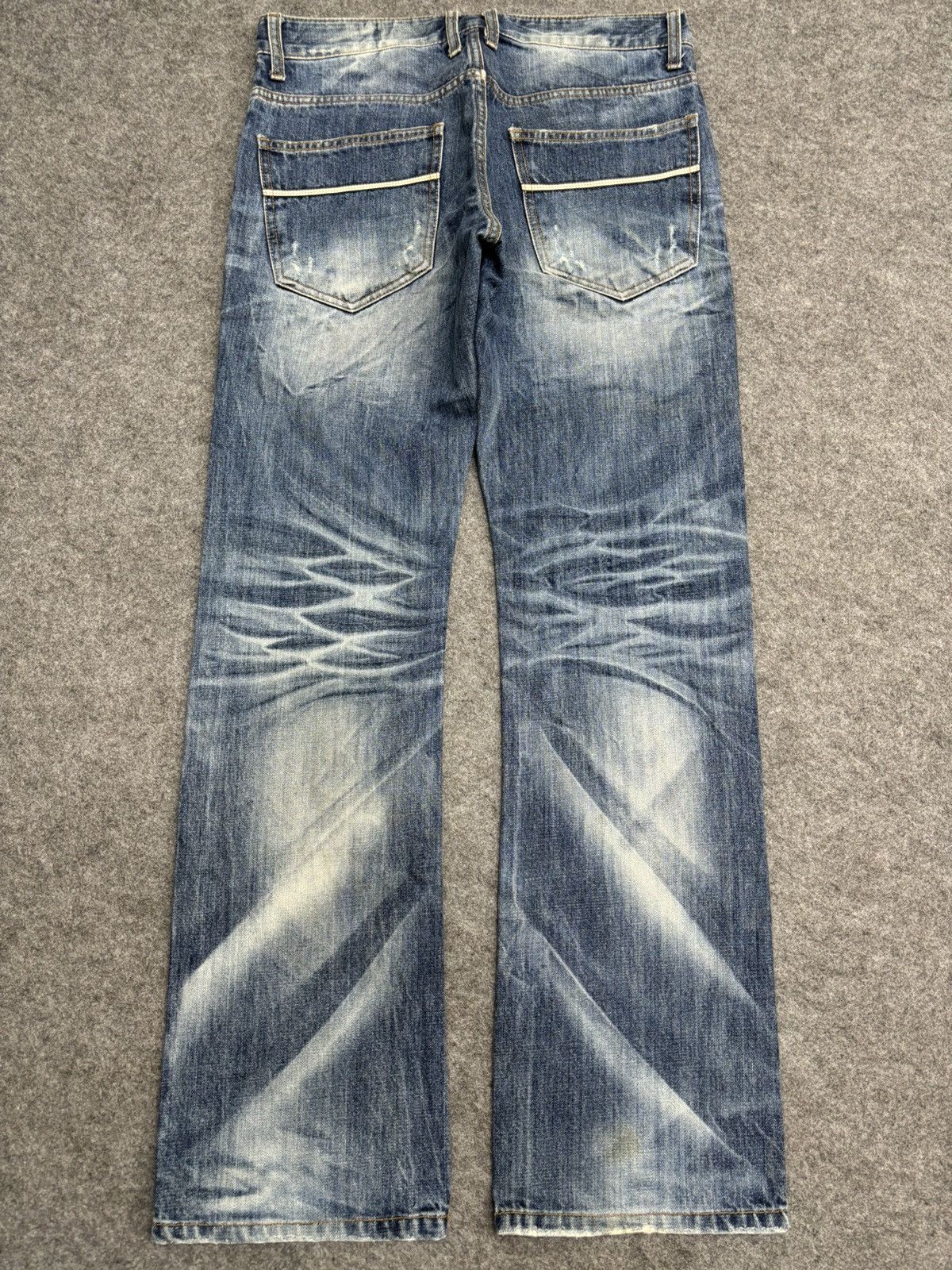 Japanese Brand 💥Sick Fades💥improves Distressed Heavy Art Fades Denim F534 Size US 33 - 24 Thumbnail