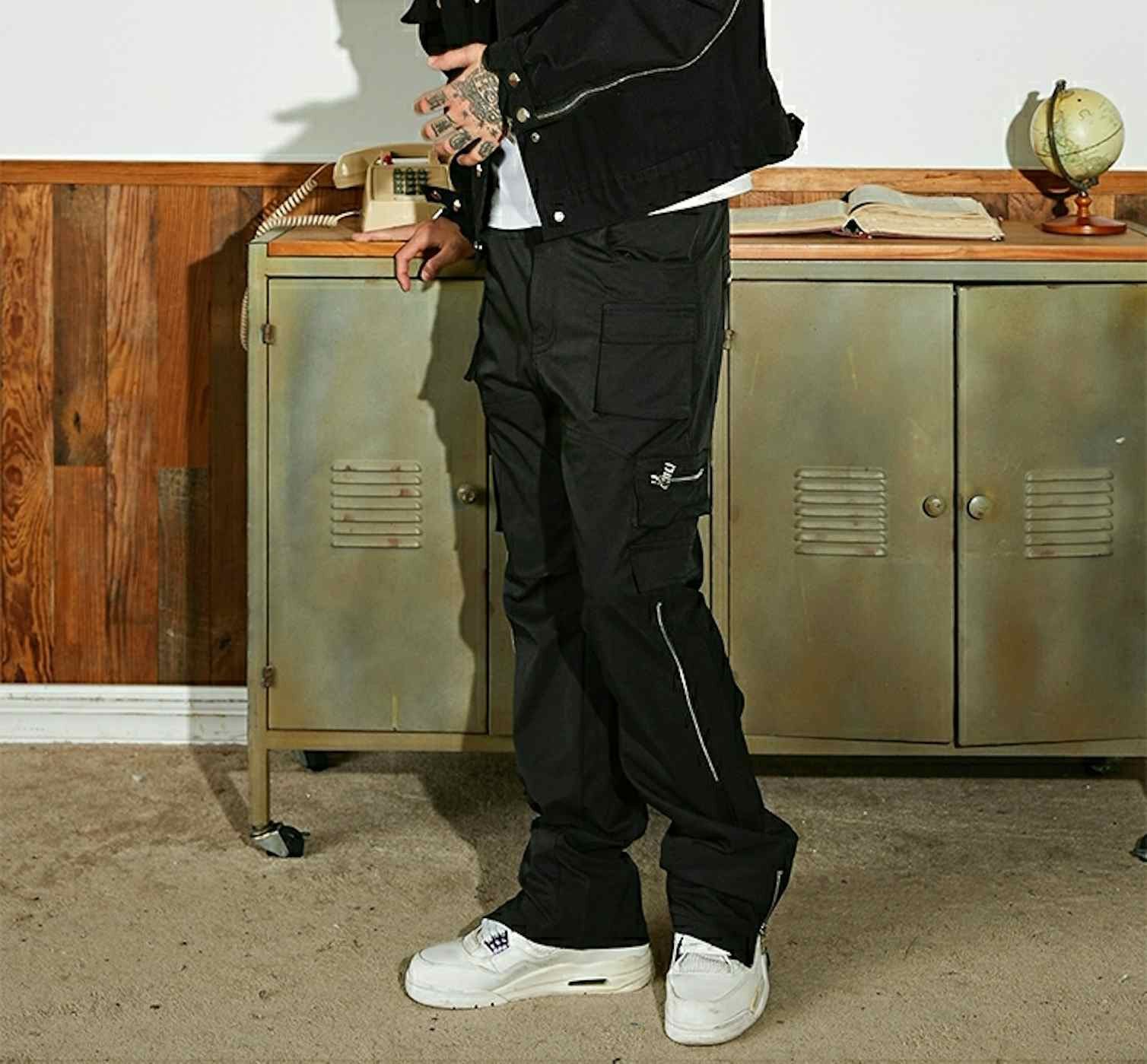Designer × Japanese Brand × Vintage zipper utility tactical flared cargo pants Size US 36 / EU 52 - 3 Thumbnail
