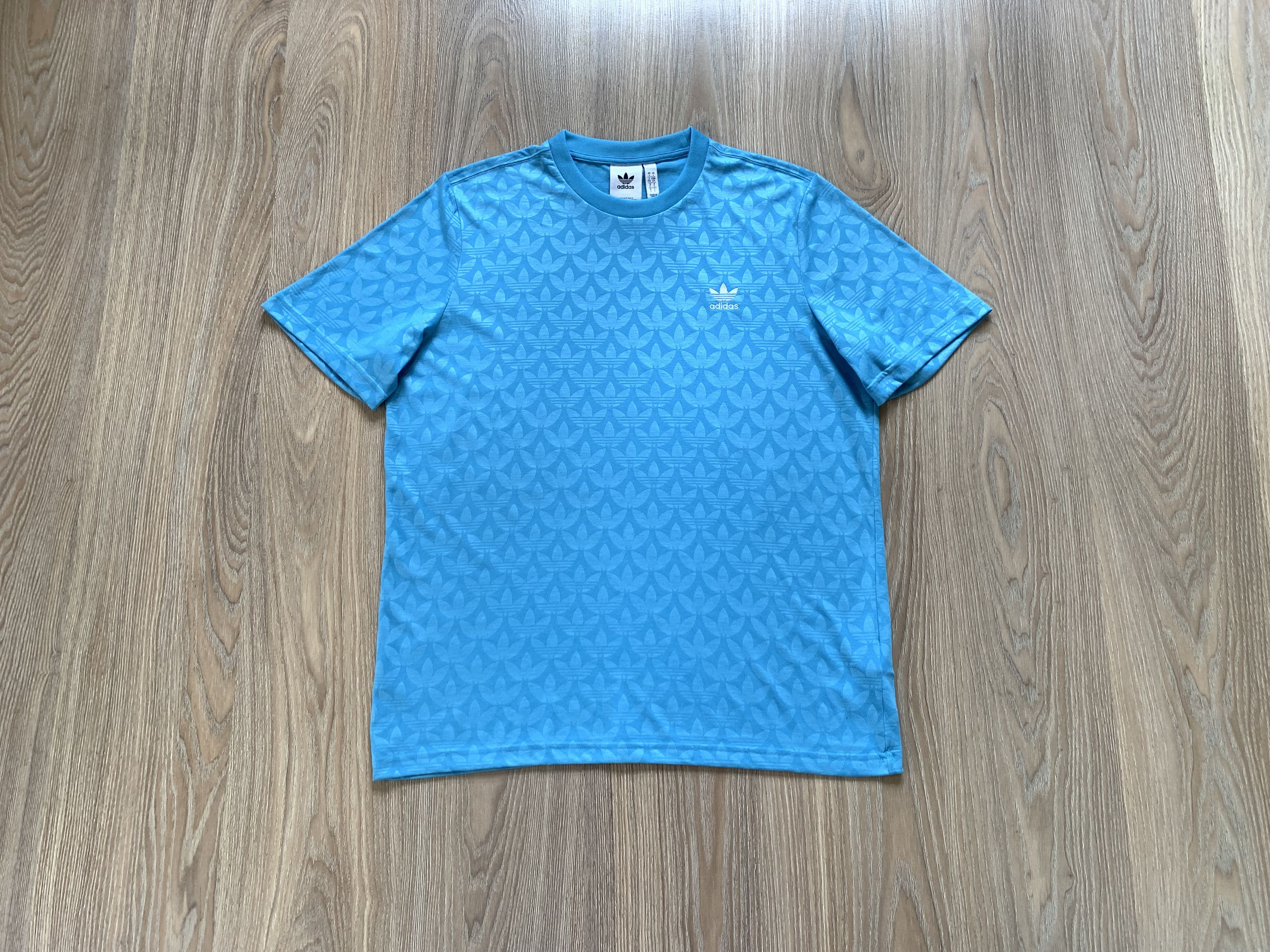 Adidas Adidas Originals Monogram Light Blue T-Shirt Size US L / EU 52-54 / 3 - 8 Thumbnail